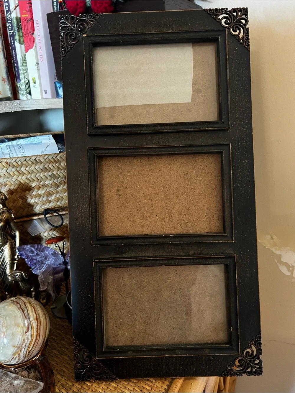 Classic Black Wood Triple Photo Frame - Unbranded